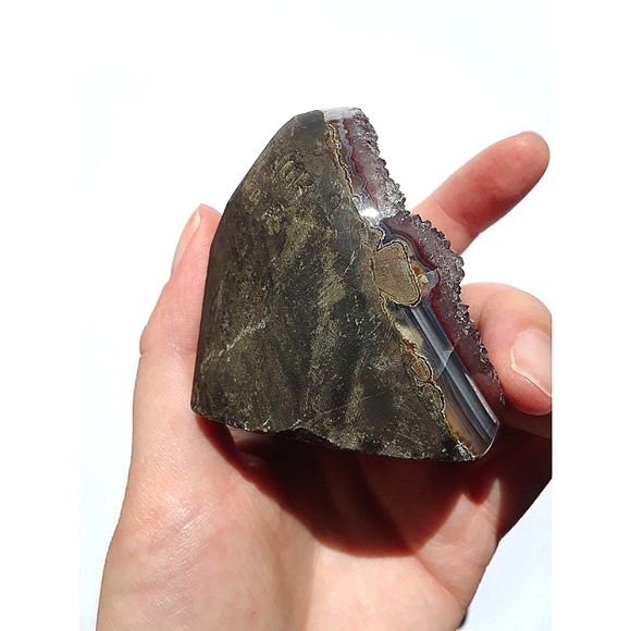 Red Rainbow Amethyst Cutbase - Picture 3 of 5